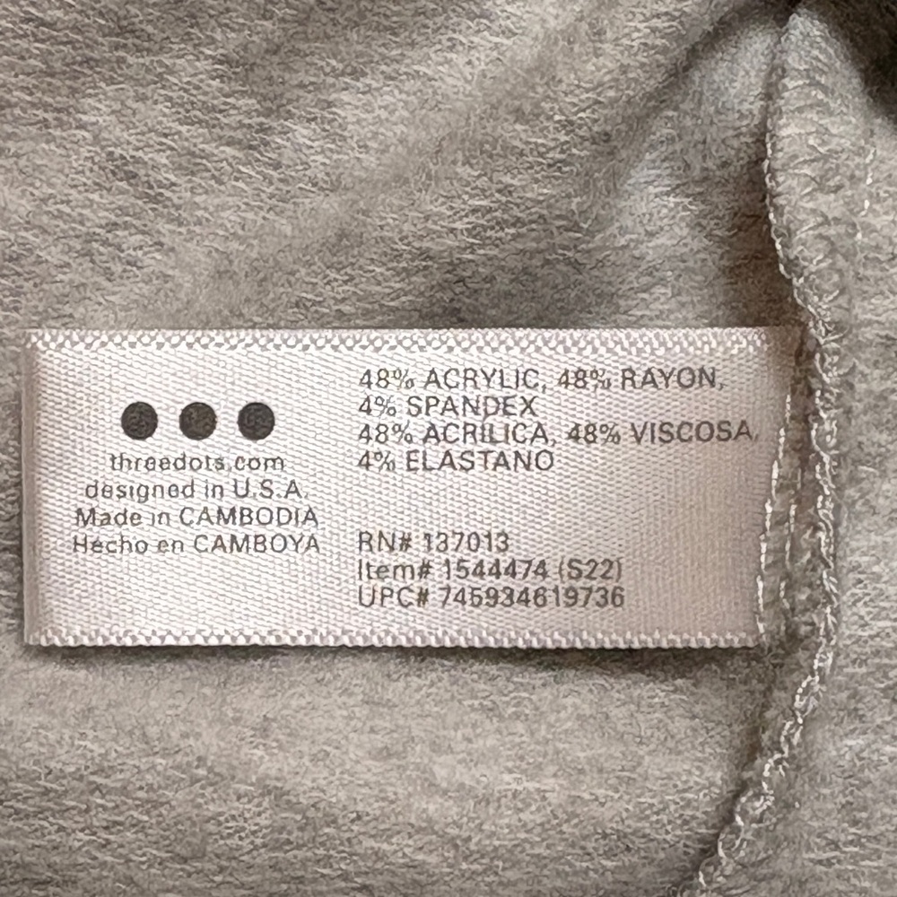 Three Dots Gray Half Zip Pullover Sweatshirt Mock… - image 6